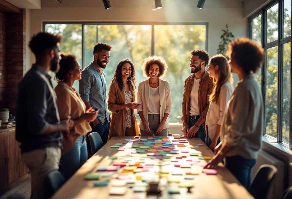 image of brainstorm session with sticky notes for a b2b saas